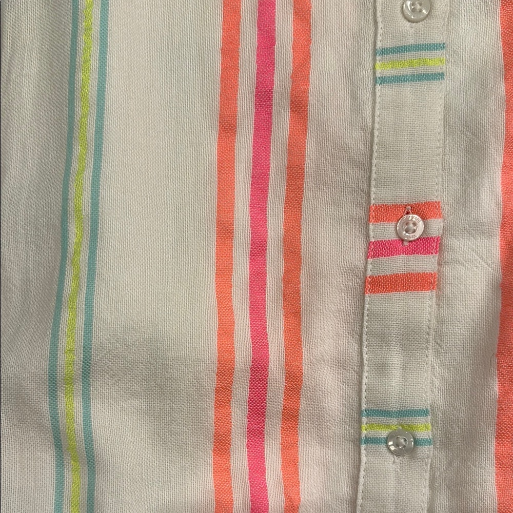 Vineyard Vines Guava Multi Colored Striped Button-front Women’s Dress - Picture 4 of 5